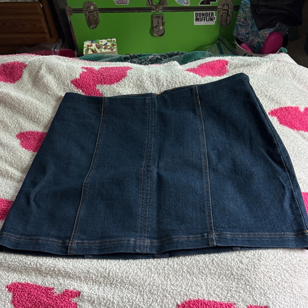 No Boundaries Dark Blue Mini Skirt